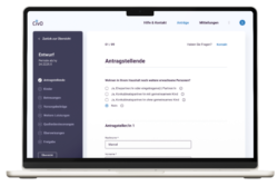 Frontansicht eines Laptos mit dem CIVO Dashboard